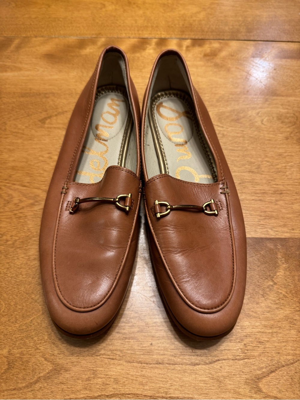Sam Edelman Tan Leather Horsebit Loafers